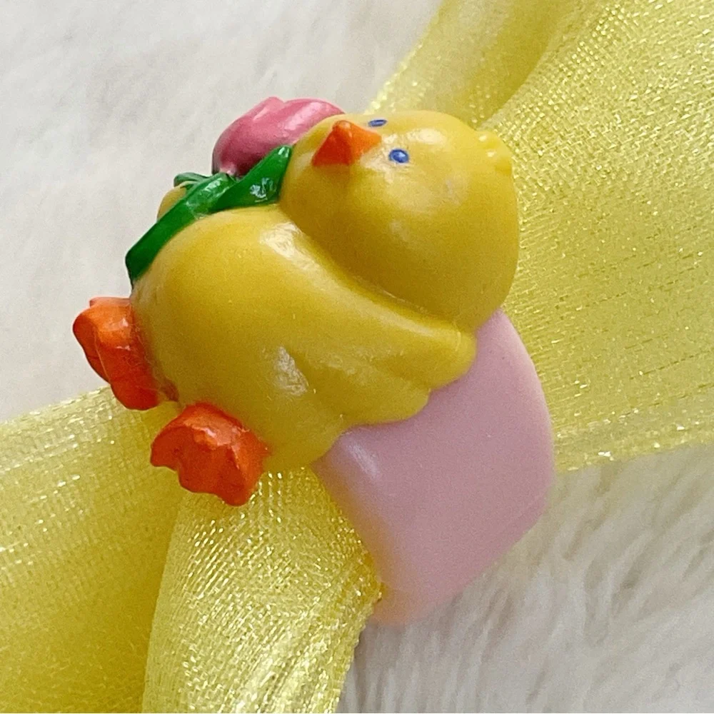 Vintage Russ Chick Ring Plastic Easter Novelty Pink Band